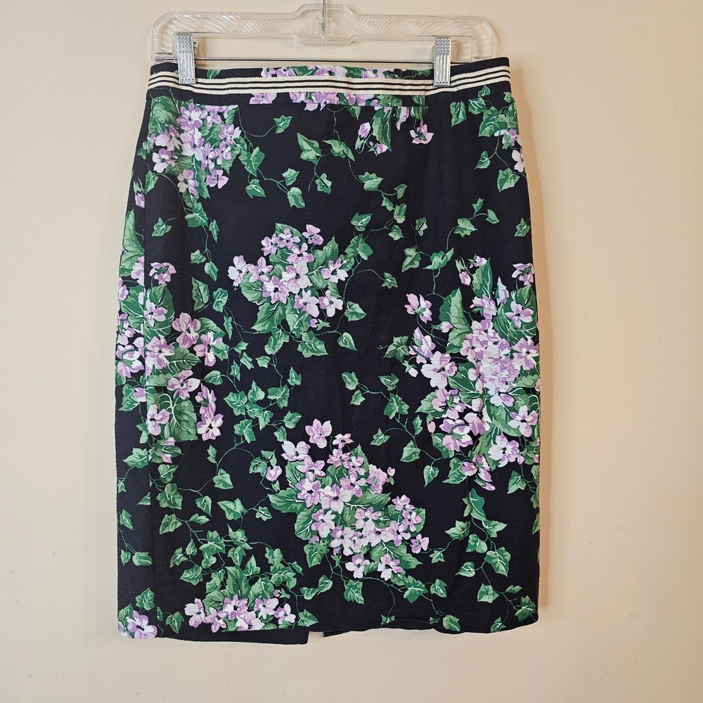 Women's Talbots The Oprah Magazine Collection Navy Floral‎ Pencil Skirt Size 10
